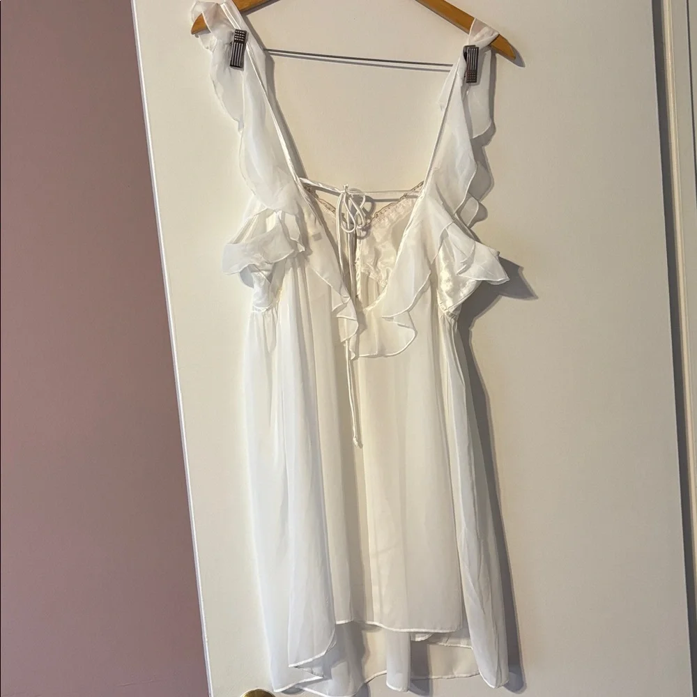 Vintage Y2K Princess Slip Dress White Renaissance Girly 90 L New Fairy Romantic - Picture 6 of 16
